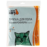 Тряпка д/пола микрофибра полотно 43*53см , М-02F-М,Рыжий кот