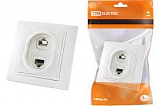 Розетка телефонная RJ11+компьютерная RJ45 белая Таймыр, TDM (SQ1814-0023)