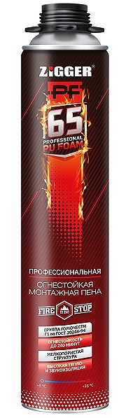 Пена монт.быт."ZIGGER PF" FIRESTOP огнестойкая 750 мл/910г