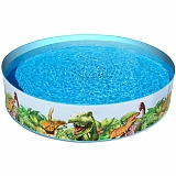 Бассейн с жестким бортом 244х46см Bestway 2074л Веселые динозавры 55001  