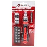 Отвертка реверсивная (набор 15 бит и торц.насадок) Bartex