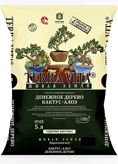 Грунт Денежное дерево-Кактус-Алоэ, 5 л, Terra Vita