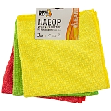 Салфетка м/ф 30*30см MFS-02/3 Рыжий кот (набор из 3 шт)