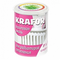 Эмаль акрил.д/радиат. шелк.-глянц. 1кг KRAFOR