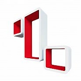 Комплект полок  РИО (уп./3 шт.) белый/красный QWERTY (30%)
