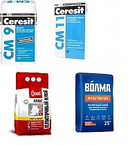 Клеи для плитки, блоков